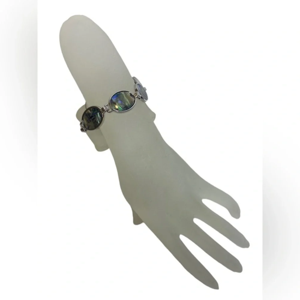 Abalone Shell Oval Shaped Link Bracelet